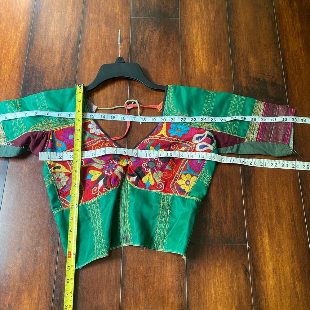 Colorful multi patterned backless top, XS/small - Picture 2 of 11